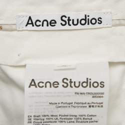 Pre Owned Acne Studios Blue Pinstripe Wool Formal Trousers S