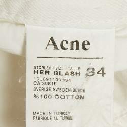 Acne Studios White Denim Distressed Jeans S