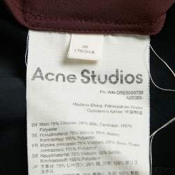 Acne Studios Black Satin Silk Cowl Neck Mini Slip Dress S