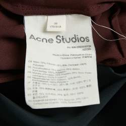 Acne Studios Black Satin Silk Cowl Neck Mini Slip Dress S