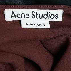 Acne Studios Black Satin Silk Cowl Neck Mini Slip Dress S