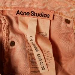 Pre Owned Acne Studios Pink Denim Straight Leg Jeans S Waist 25"