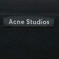 Pre Owned Acne Studios Black Cotton Fairview Face Sweatshirt M