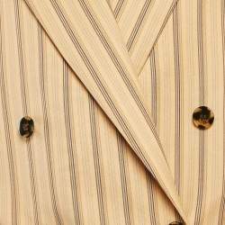 Pre Owned Acne Studios Yellow Striped Cotton Double Breasted Blazer M