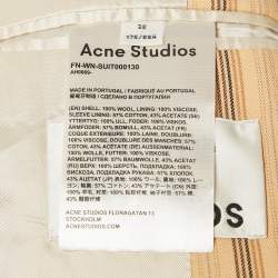 Pre Owned Acne Studios Yellow Striped Cotton Double Breasted Blazer M