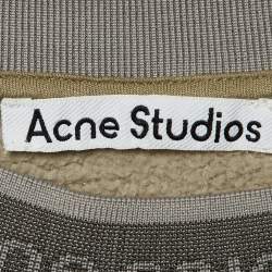 Pre Owned Acne Studios Beige Cotton Knit Sweatshirt S