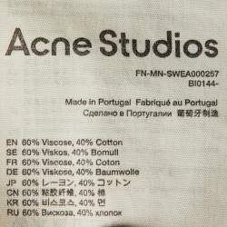 Pre Owned Acne Studios Beige Cotton Knit Sweatshirt S