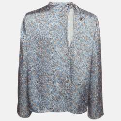 Acne Studios Blue Printed Satin Blouse S