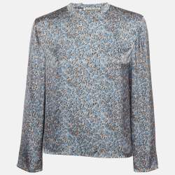 Acne Studios Blue Printed Satin Blouse S