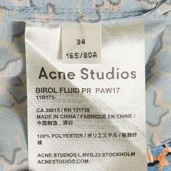 Acne Studios Blue Printed Satin Blouse S