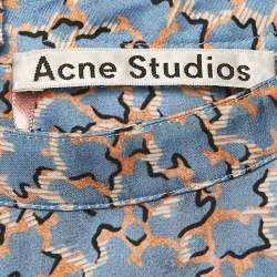Acne Studios Blue Printed Satin Blouse S