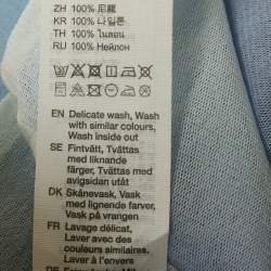 Pre Owned Acne Studios Blue Blurred Print Mesh Maxi Dress XS