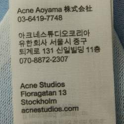 Pre Owned Acne Studios Blue Blurred Print Mesh Maxi Dress XS