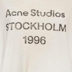 Pre Owned Acne Studios Cream Cotton & Hemp Long Sleeve T-Shirt L