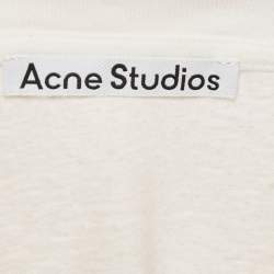 Pre Owned Acne Studios Cream Cotton & Hemp Long Sleeve T-Shirt L