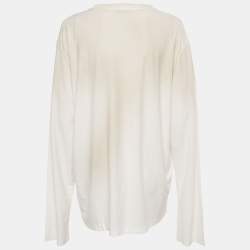 Pre Owned Acne Studios Cream Cotton & Hemp Long Sleeve T-Shirt L