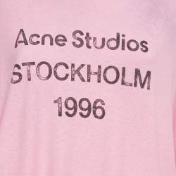 Pre Owned Acne Studios Pink Cotton & Hemp Long Sleeve T-Shirt L