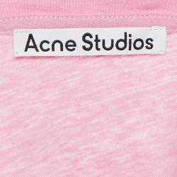 Pre Owned Acne Studios Pink Cotton & Hemp Long Sleeve T-Shirt L