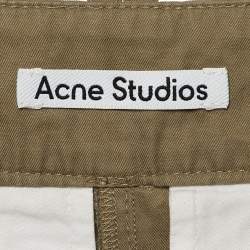 Pre Owned Acne Studios Brown Cotton Cuffed Trouser S