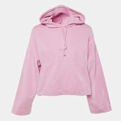 Pre Owned Acne Studios Pink Cotton Knit Long Sleeve Hoodie XXS
