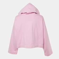 Pre Owned Acne Studios Pink Cotton Knit Long Sleeve Hoodie XXS