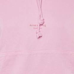 Pre Owned Acne Studios Pink Cotton Knit Long Sleeve Hoodie XXS