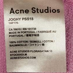 Pre Owned Acne Studios Pink Cotton Knit Long Sleeve Hoodie XXS