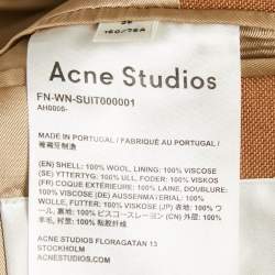 Pre Owned Acne Studios Brown Wool Double Breasted Blazer XS