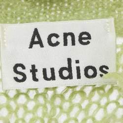 مملوكة مسبقًا سترة محبوكة مضلعة أكني ستوديوز أخضر ليموني غير مهذبة مقاس متوسط