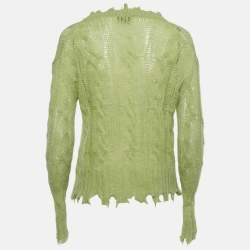 مملوكة مسبقًا سترة محبوكة مضلعة أكني ستوديوز أخضر ليموني غير مهذبة مقاس متوسط