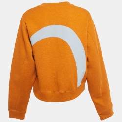 Pre Owned Acne Studios Orange Bird Applique Cotton Knit Sweatshirt M