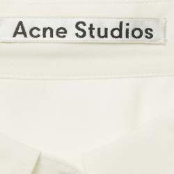 Pre Owned Acne Studios White Stretch Crepe Oversized Shirt S