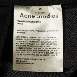 Pre Owned Acne Studios Grey Patterned Wool Blend Regular Fit Trousers S