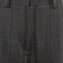 Pre Owned Acne Studios Grey Patterned Wool Blend Regular Fit Trousers S