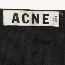 مملوكة مسبقًا Acne Studios Black Wool Boucle Fitted Midi Skirt M