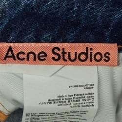 مملوكة مسبقًا Acne Studios Blue Coated Belted Denim Jeans M Waist 31"