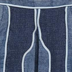 مملوكة مسبقًا تنورة أكني ستوديوز زرقاء بكتان مخططة قلم صغيرة