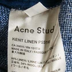 مملوكة مسبقًا تنورة أكني ستوديوز زرقاء بكتان مخططة قلم صغيرة