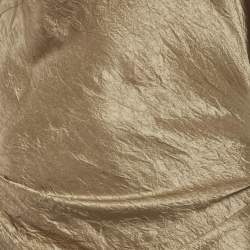 Pre Owned Acne Studios Brown Crinkled Satin Wrap Maxi Dress M