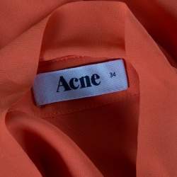 Pre Owned Acne Studios Orange Long Sleeve Sheer Penny Tunic S
