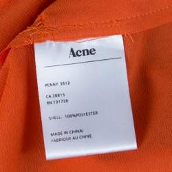 Pre Owned Acne Studios Orange Long Sleeve Sheer Penny Tunic S