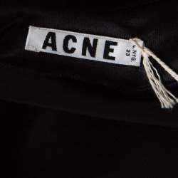 Pre Owned Acne Studios Black Satin Belted Cathay Blouse S