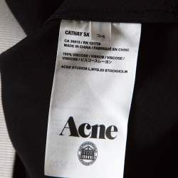 Pre Owned Acne Studios Black Satin Belted Cathay Blouse S
