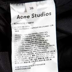 Pre Owned Acne Studios Black Gathered Flared Romantic Skirt S