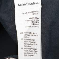 Pre Owned Acne Studios Navy Blue/Black Leather and Nylon Papery Tote