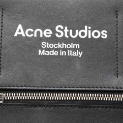 Pre Owned Acne Studios Navy Blue/Black Leather and Nylon Papery Tote