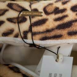 Adam Lippes Beige Animal Printed Wool Palazzo Pants S