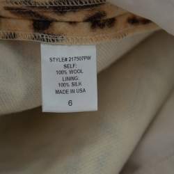 Adam Lippes Beige Animal Printed Wool Palazzo Pants S