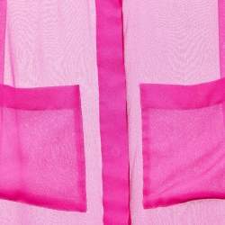 Adam Lippes Pink Sheer Silk Crepe Shirt Top M