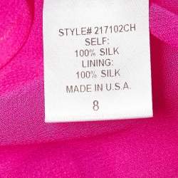 Adam Lippes Pink Sheer Silk Crepe Shirt Top M